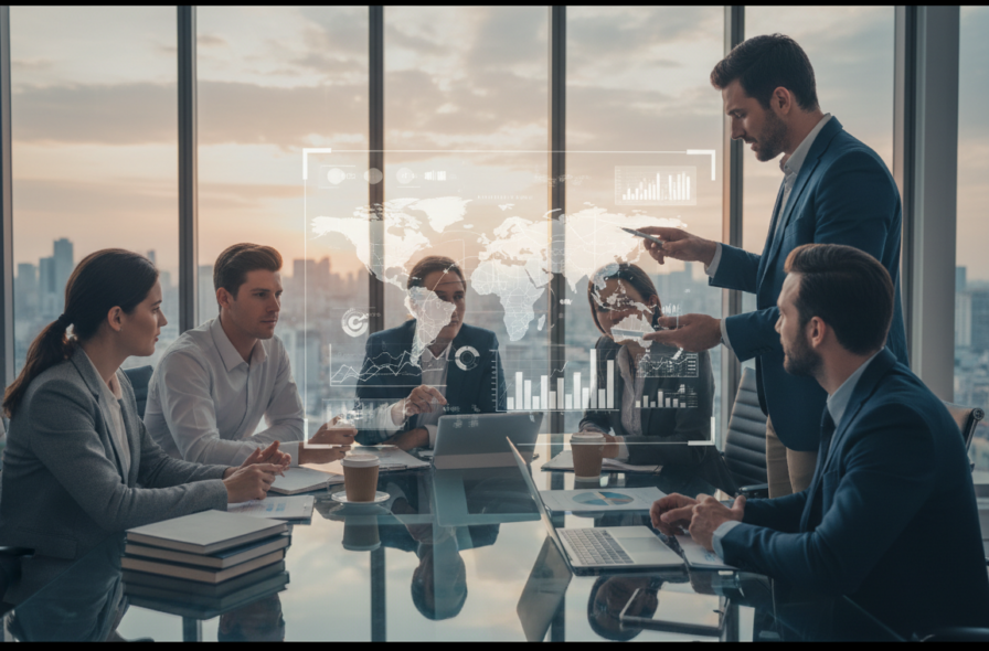 Firefly_Imagem para representar um curso de Gestão Comercial em uma capa de um site. Imagem s 643637